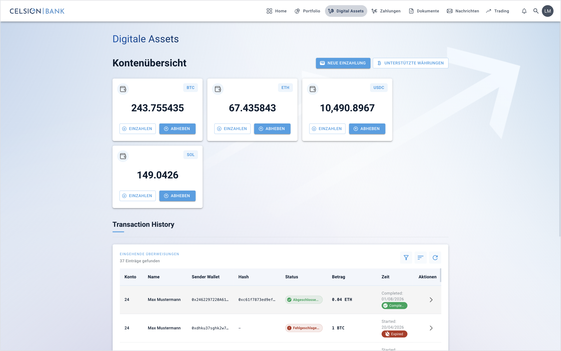 Das e-Banking ist ein wichtiger Teil von mehreren Systemen, die wir gemeinsam mit Celsion konzipiert und entwickelt haben.
